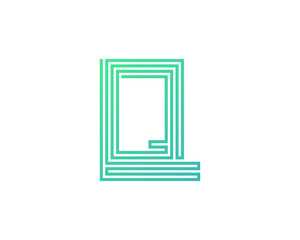 Single Line Letter Q Icon Logo Design Element