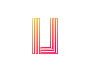 Single Line Letter U Icon Logo Design Element