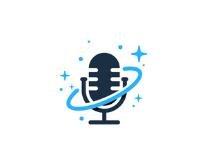 Podcast Planet Icon Logo Design Element