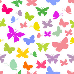 Seamless pattern with butterflies. Perfect for wallpaper, gift paper, pattern fills, web page background, spring and summer greeting cards. Vector illustration