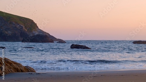 Sea Stacks In Waves At Sunset Harris Beach Oregon Coast