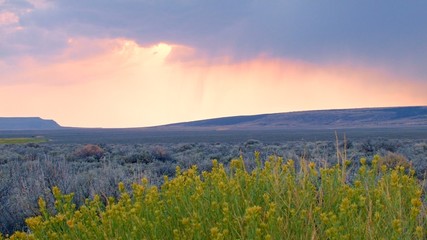 Thunderstorm over the desert at sunset Hart Mountain National Antelope Refuge Oregon 40