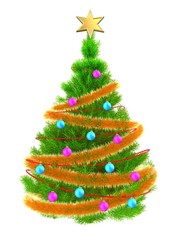 3d neon green Christmas tree