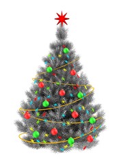 3d silver Christmas tree