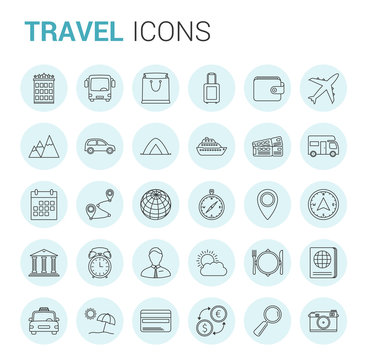 Travel Line Icons