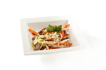 Menu of restaurant on white