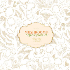 vintage banner with mushrooms for your design