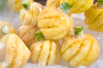pineapple with ice summer fruit in thailand