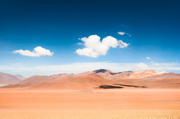 Desert landscape on plateau Altiplano, Bolivia