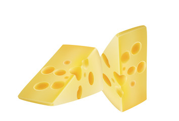 piece of cheese isolated
