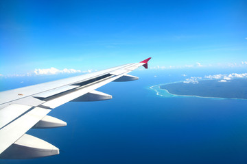 Aerial view of Bali Island from aircraft