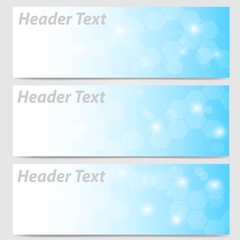 abstract header banner in blue and white color geometric