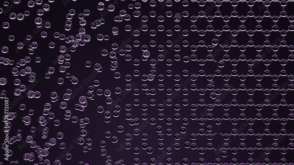 Poster hexagonal molecular structure. 3d rendering
