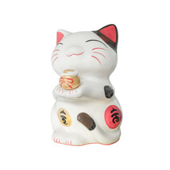 Lucky cat isolated on white background