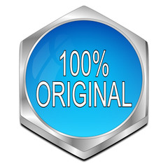 100% Original button - 3D illustration