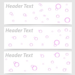 abstract header banner in pink color bubble water