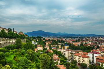 Fototapeta premium Bergamo city view from above
