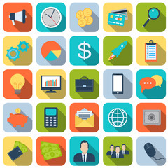 25 business icons set in flat style