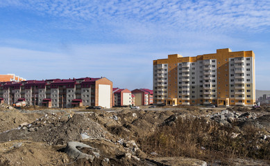 Fototapeta premium Newly built residential buildings. Construction site. New buildings area