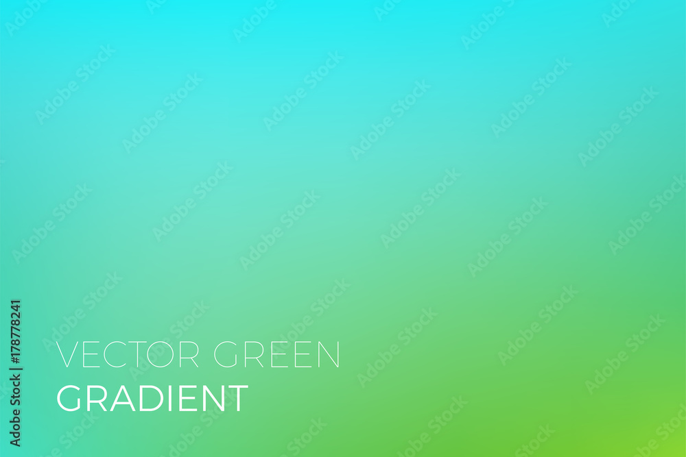 Poster green color gradient background. vector turquoise backdrop design template for eco nature or ecology