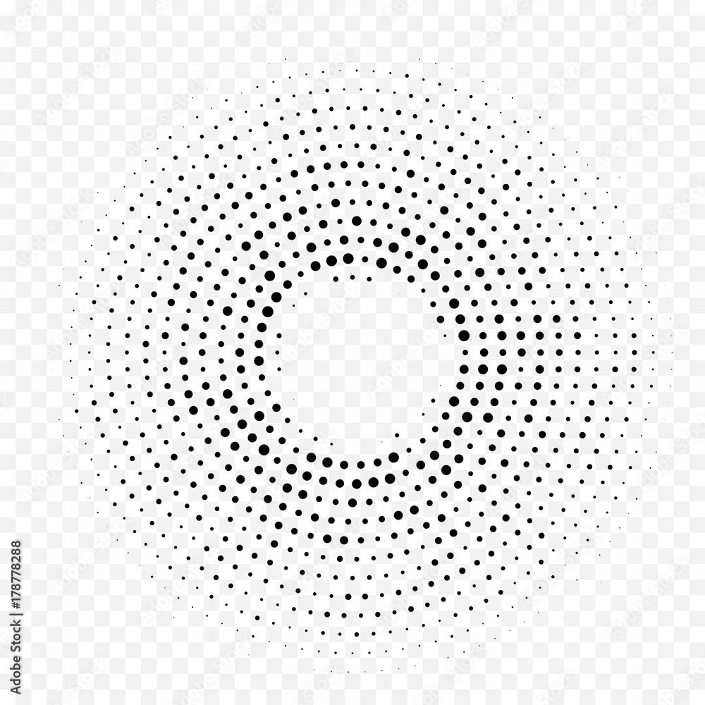 Aufkleber Halftone circle dot pattern background. Vector seamless abstract dotted circular backdrop. White halftone minimal gradient with simple trendy graphic texture for technology interior design decor