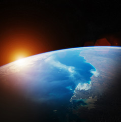 Planet Earth view 3D rendering elements of this image furnished by NASA