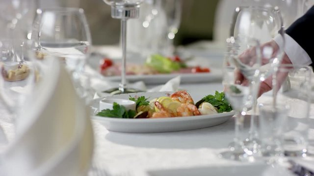 Shot of perfect food on banquet table at Meliot restaurant