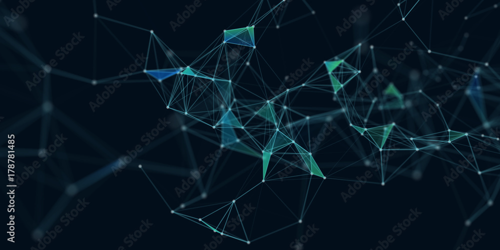 Poster abstract technology futuristic geometrical and science color neon background with space for copy. pl