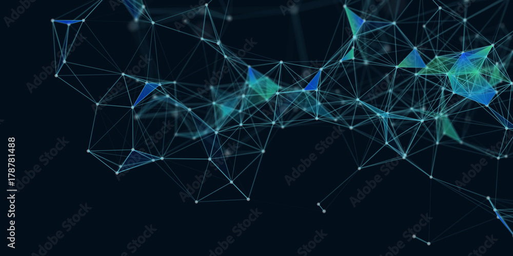 Poster abstract technology futuristic geometrical and science color neon background with space for copy. pl