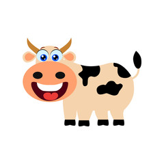 Cute cartoon cow illustration. Cow vector illustration