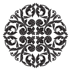 Classical baroque ornament vector 