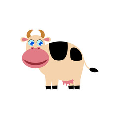 Obraz na płótnie Canvas Cute cartoon cow illustration. Cow vector illustration