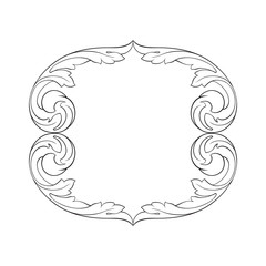 Classical baroque ornament vector 