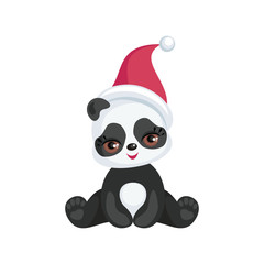 The image of a cute Panda in a cartoon style. Children vector illustration on white background.