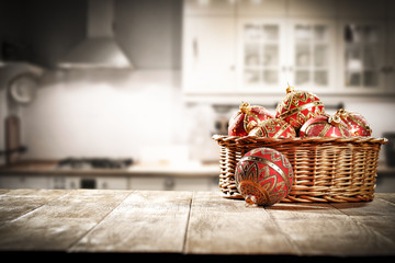 xmas time and balls in kitchen 