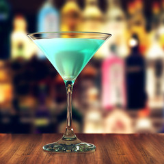 3D rendering of a martini glass on a dark background