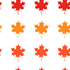 Vector seamless pattern with autumn maple leaves. EPS10. Can be used as print on clothes, wrapping paper, web, design banners. Autumn background.