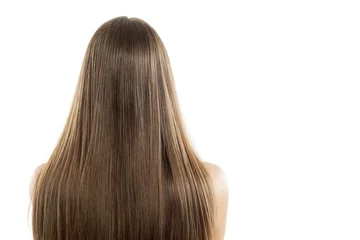 Crédence de cuisine en verre imprimé Salon de coiffure back look on a nice long straight women's hair