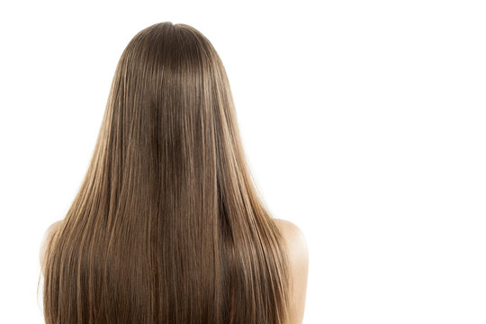 back look on a nice long straight women's hair