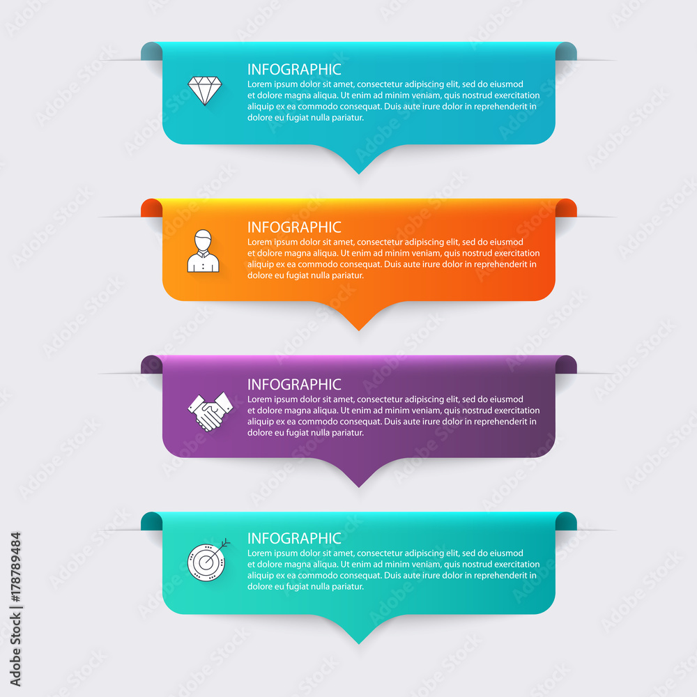 Poster vector colorful info graphics for your business presentations. can be used website layout, numbered 