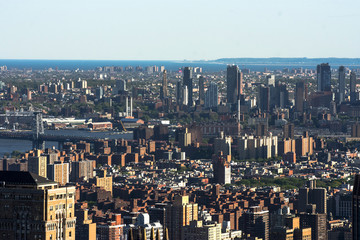 Obraz premium New York City. Wonderful panoramic aerial view of Manhattan Midtown Skyscrapers.