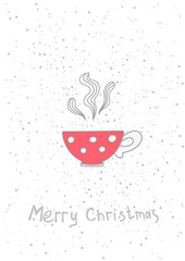 Christmas cup. Hand drawn elements for your designs poster, card