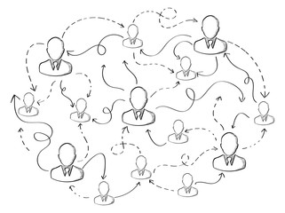 Hand drawn social network vector presentation