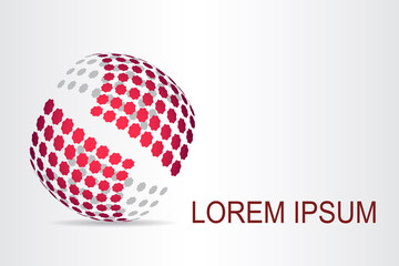 Logo stylized spherical surface with abstract shapes