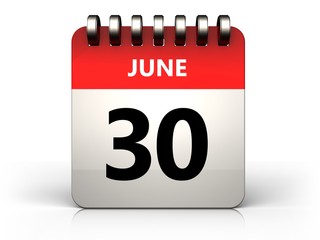 3d 30 june calendar