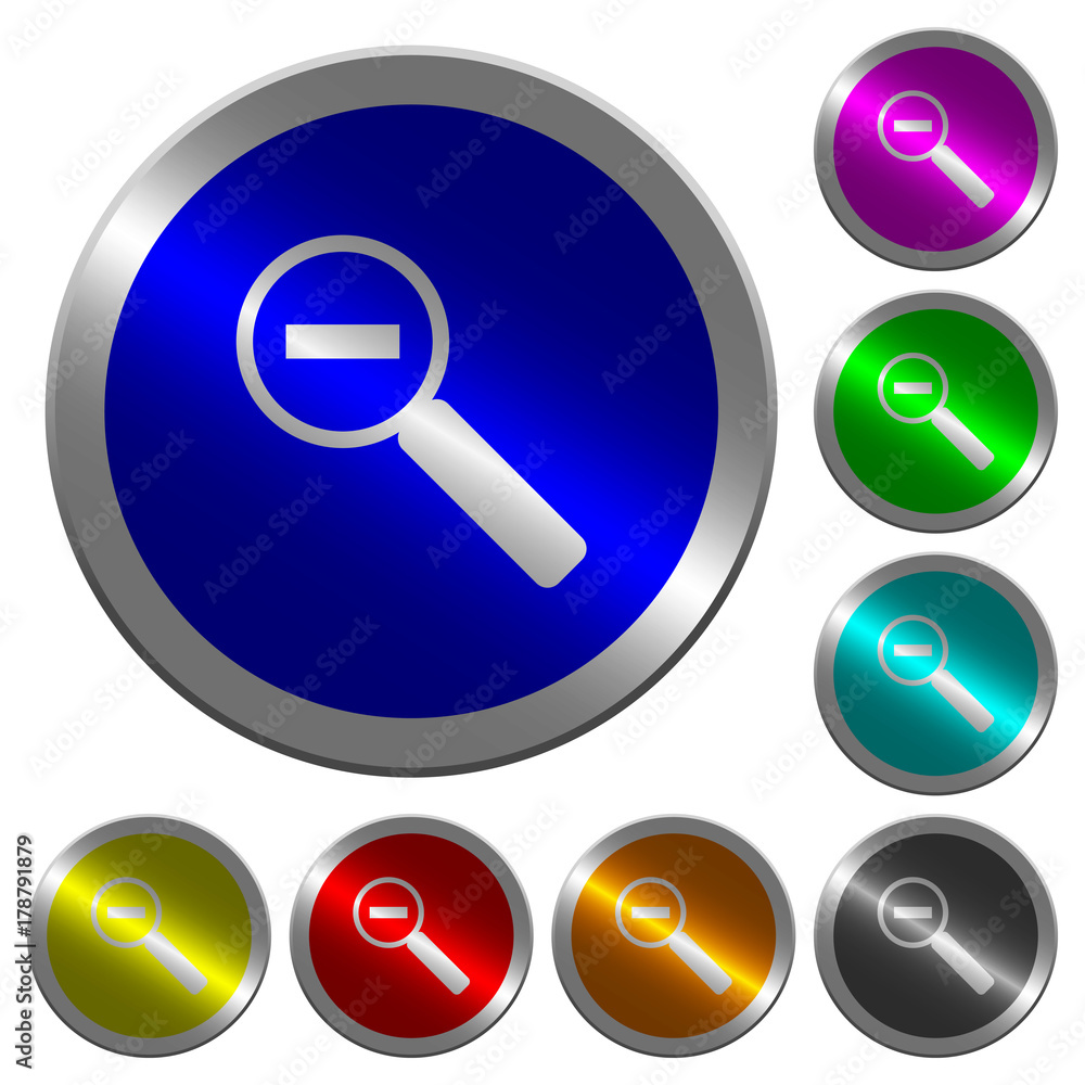 Poster zoom out luminous coin-like round color buttons