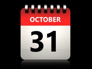 Fototapeta premium 3d 31 october calendar
