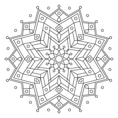 Christmas Mandala for Coloring. 