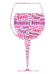 New Beaujolais wine word cloud concept