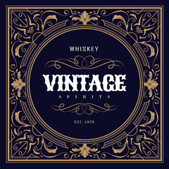 Vintage design whiskey Label retro vector illustration